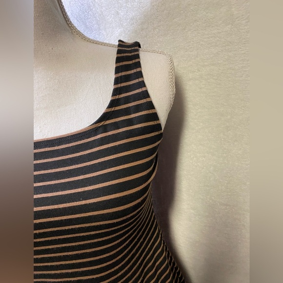 Popular Basics striped tank Bodycon dress women’s size L - Picture 2 of 14
